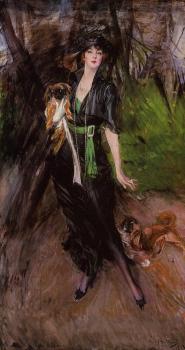 喬瓦尼 波爾蒂尼 Portrait of Lina Bilitis, with Two Pekinese 喬瓦尼 波爾蒂尼 Portrait of Lina Bilitis, with Two Pekinese